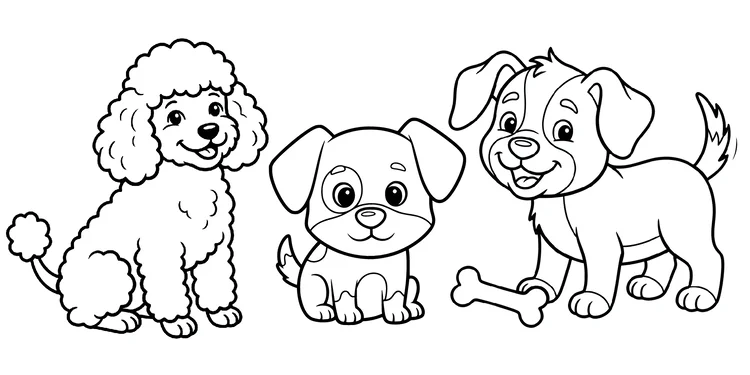 Cachorros para colorir - educação infantil (página 1)